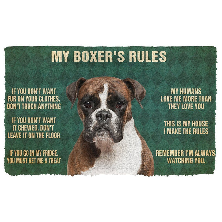 Waybackapparel My Boxer’S Rules 3D Doormat