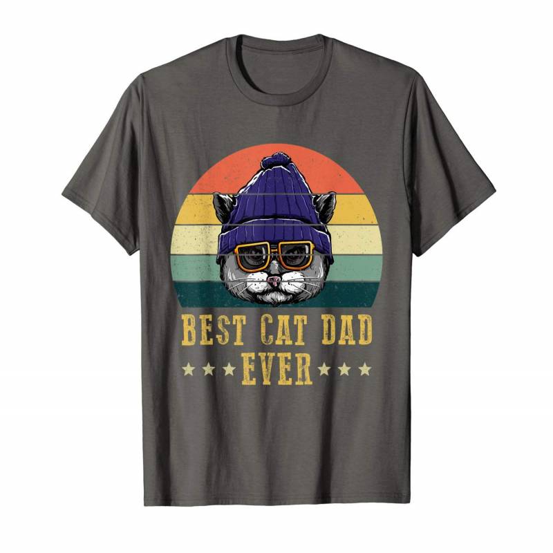 Mens Best Cat Dad Ever Funny Kitten Gifts For Fathers Day T-shirt