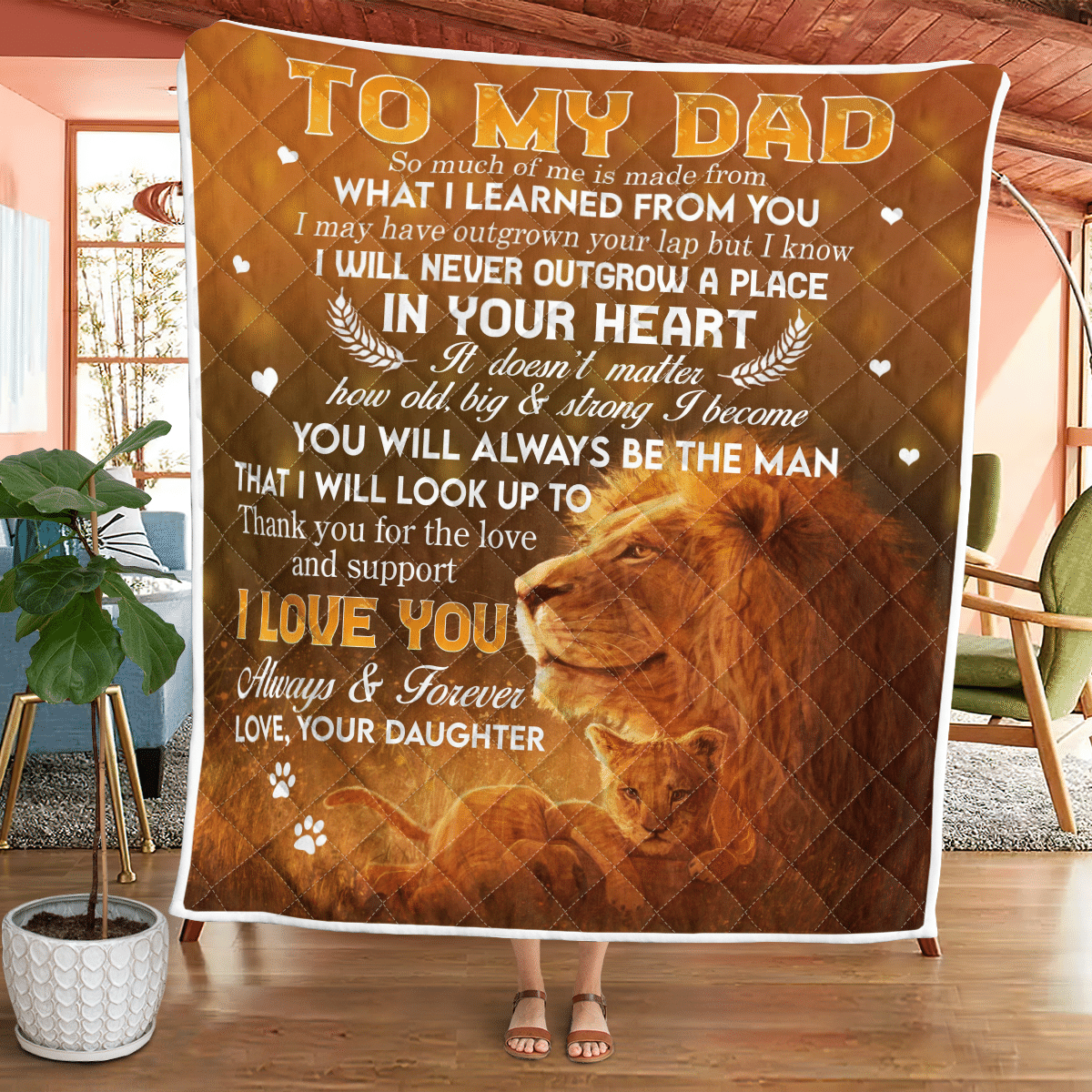 To My Dad – Lion Quilt Wq080322102