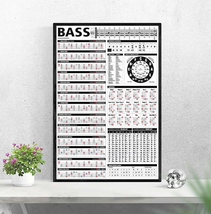 Bass Knowledge Chart poster canvas poster canvas