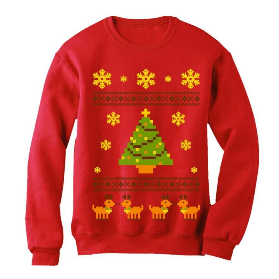 Ugly Christmas Sweater Reindeer & Xmas Tree Women Sweatshirt