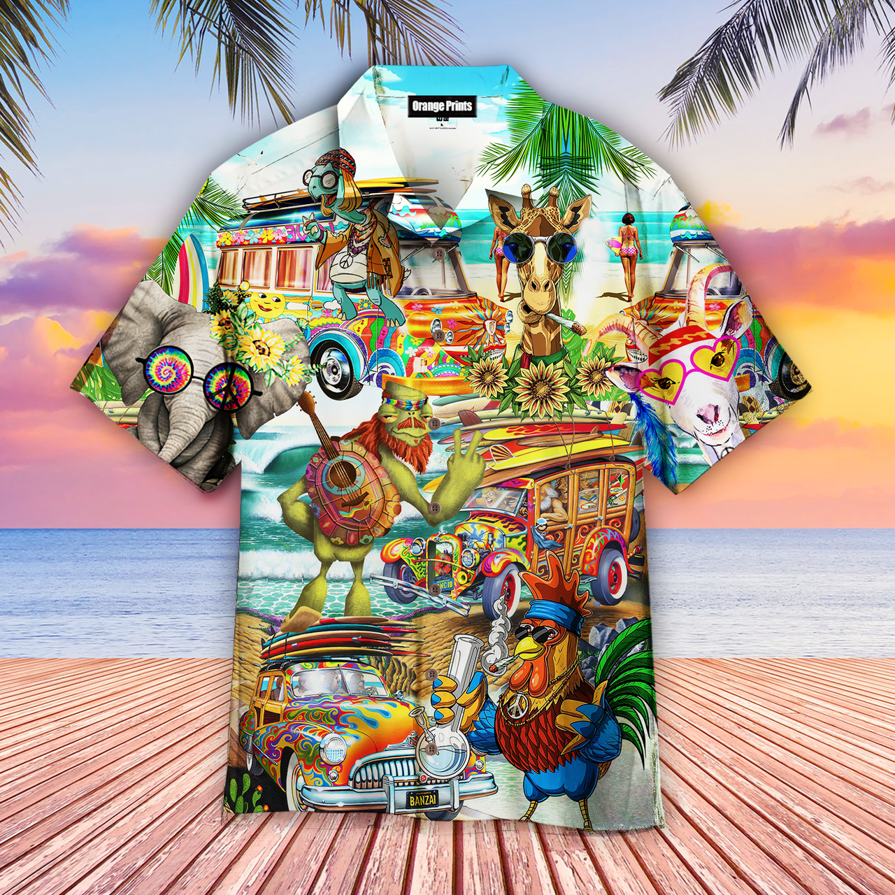 Hippie Colorful Aloha Hawaii Shirts For Men Women Ha31123