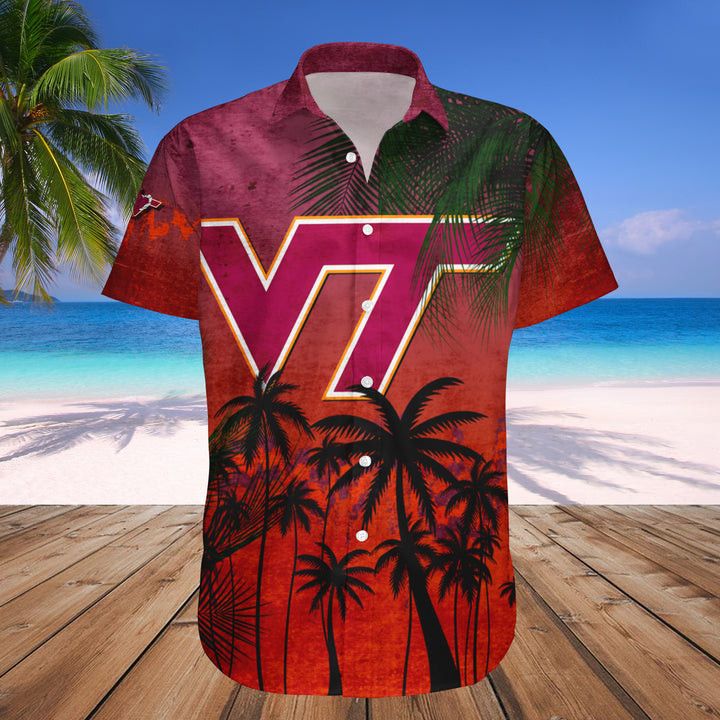 NCCA Virginia Tech Hokies Coconut Tree Hawaiian Shirt V13 Aloha Shirt