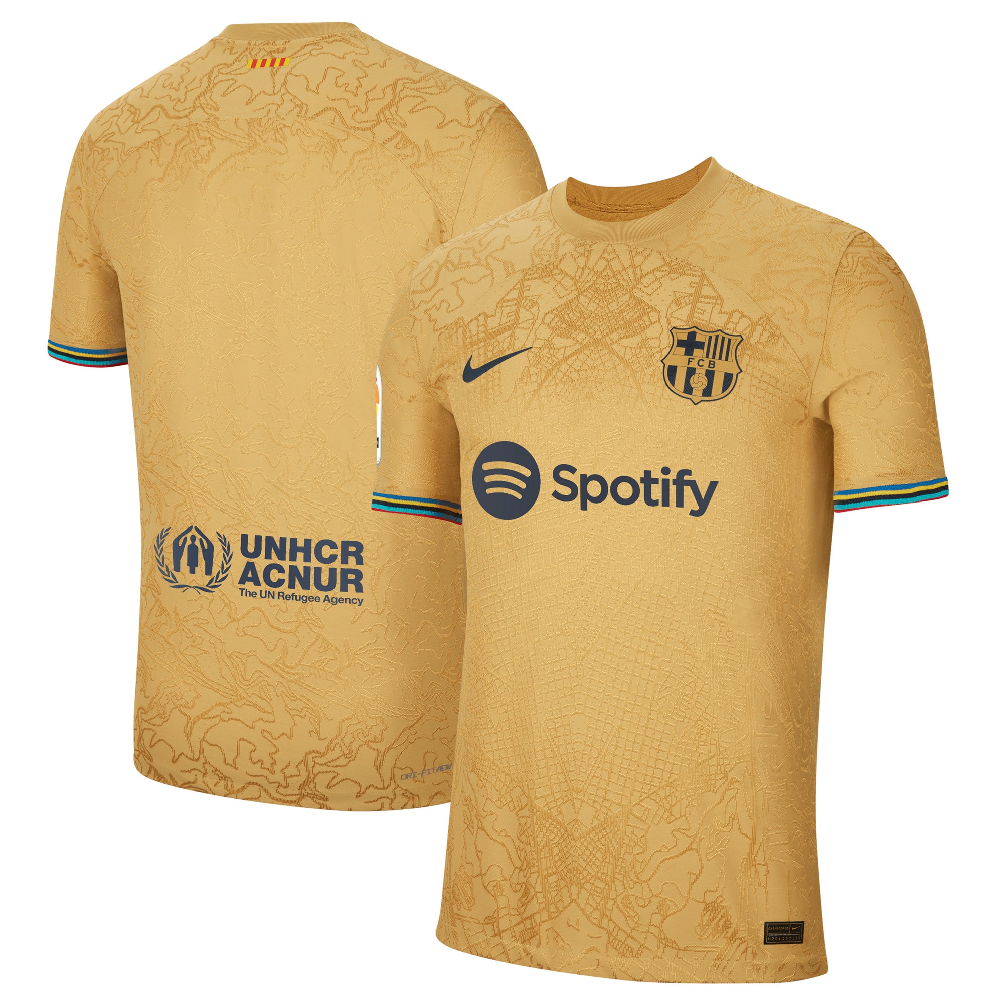 Barcelona 2022/23 Away Authentic Blank Jersey – Yellow