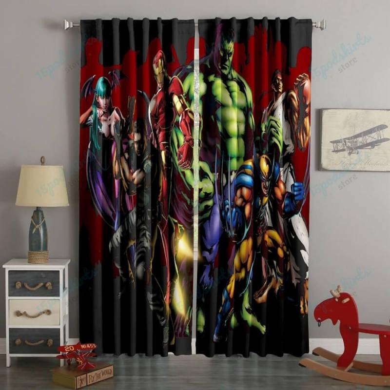 3D Printed Comics Superhero Style Custom Living Room Curtains