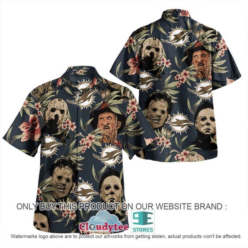 Michael Myers Leatherface Jason Voorhees Freddy Krueger Miami Dolphins Hawaiian Shirt