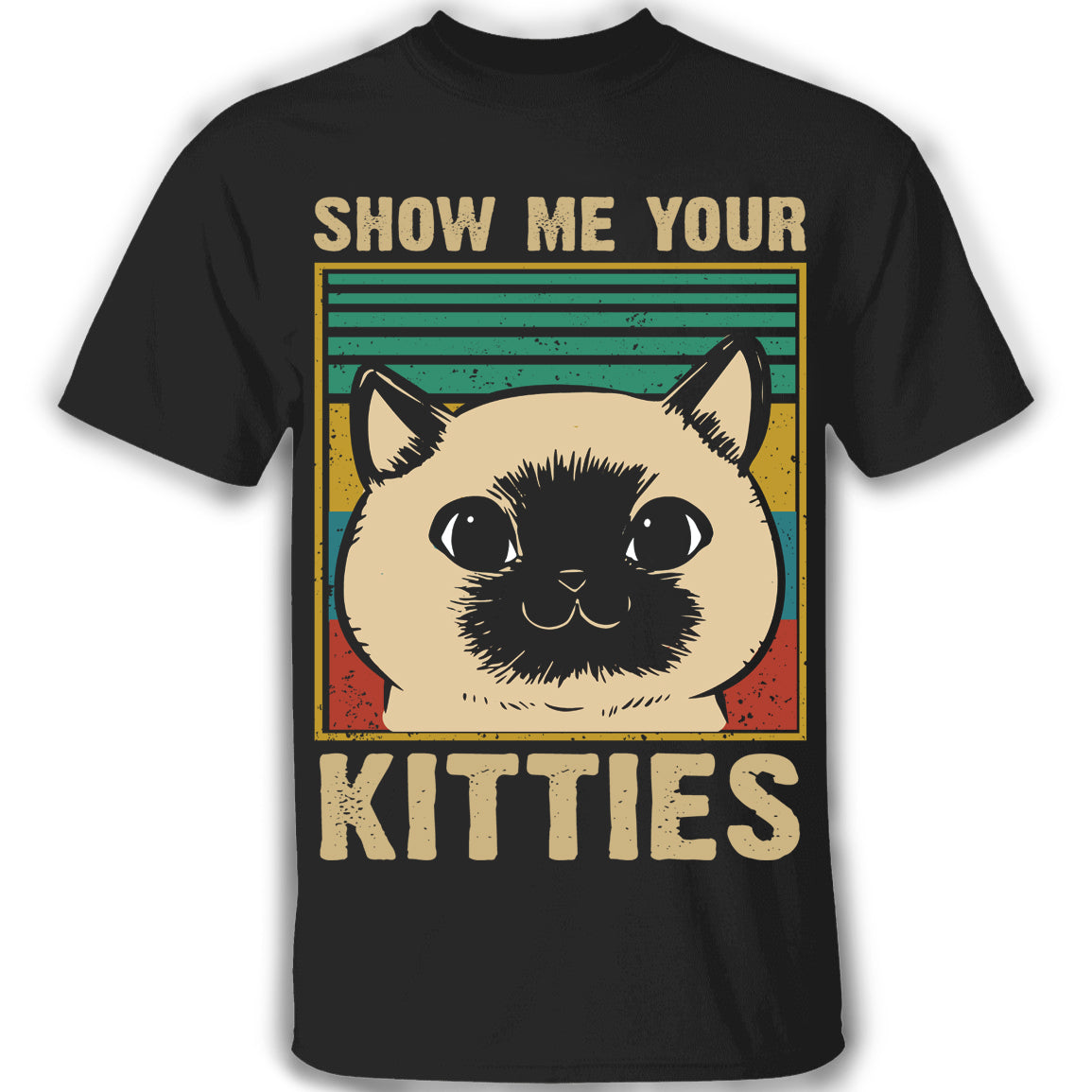 Show Me Your Kitties T-Shirt Adorable Cat Vintage Graphic Tees For Kitten Lover, Women Tee