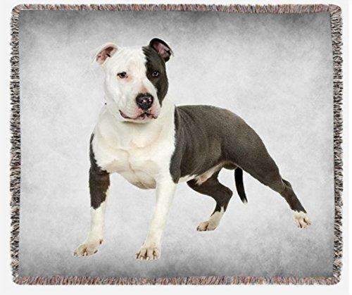 American Staffordshire Terrier Dog Woven Throw Blanket 54 X 38