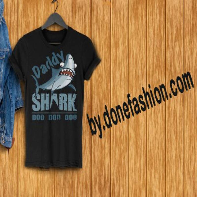 Daddy shark black  shirt