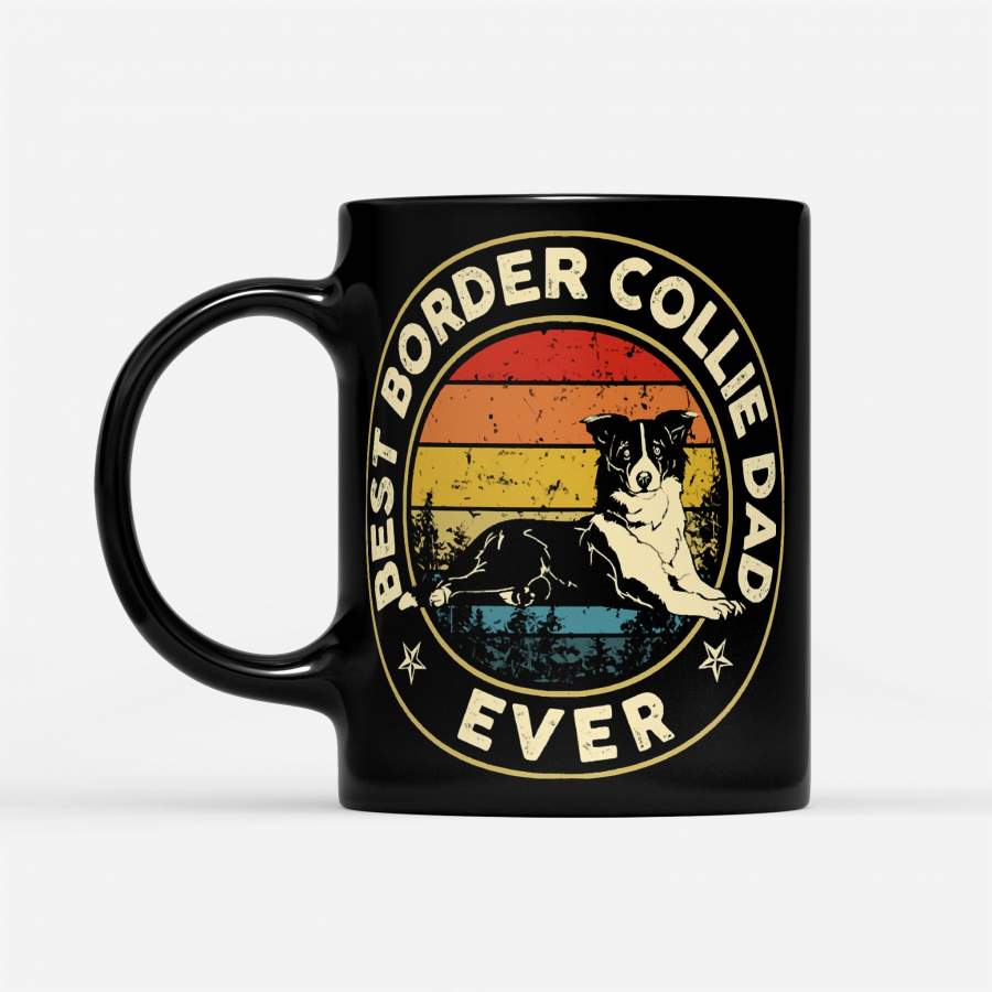 Women Border Collie Best Dog Mom Ever Border Collie American Flag Vintage Gift Puppy Lover T – Black Mug