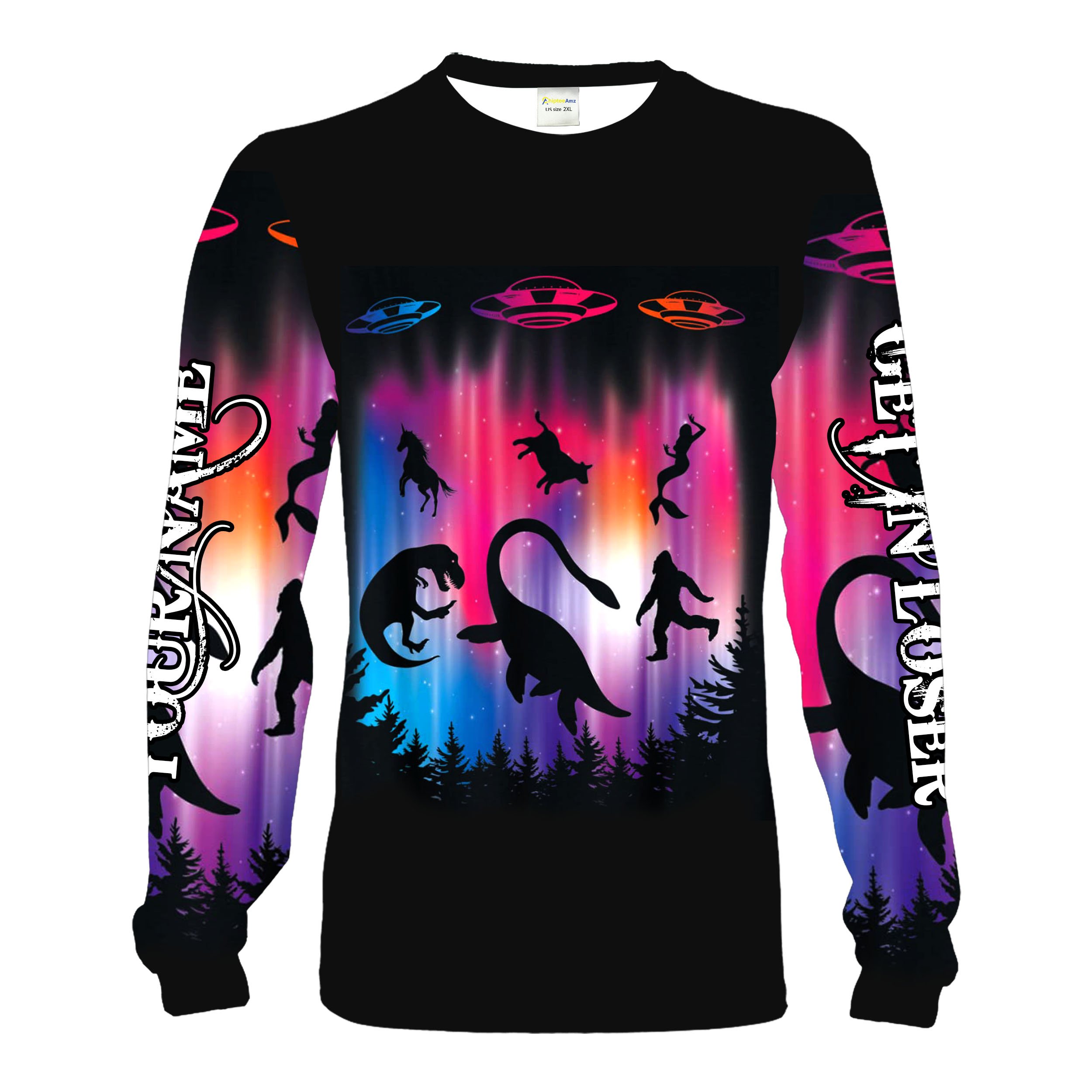 Alien Abduction Animal Galaxy Personalized Shirt 3D Full Printing, Funny UFO 3D Shirt Chipteeamz – TNN280