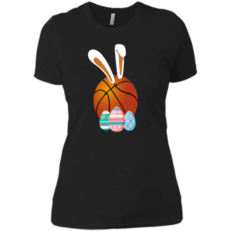 Easter Bunny Basketball T-Shirts Funny Next Level Ladies Boyfriend Tee