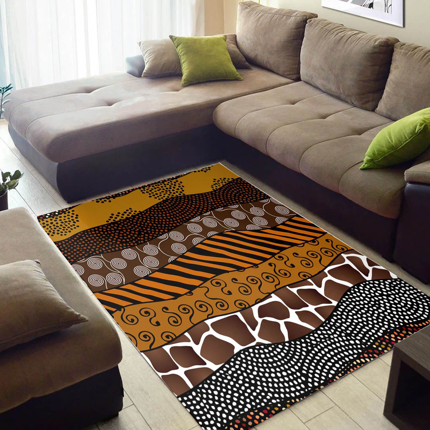 Modern African American Rug Graphic Afrocentric Seamless Pattern African Themed Rugs African House Decor WBG3519