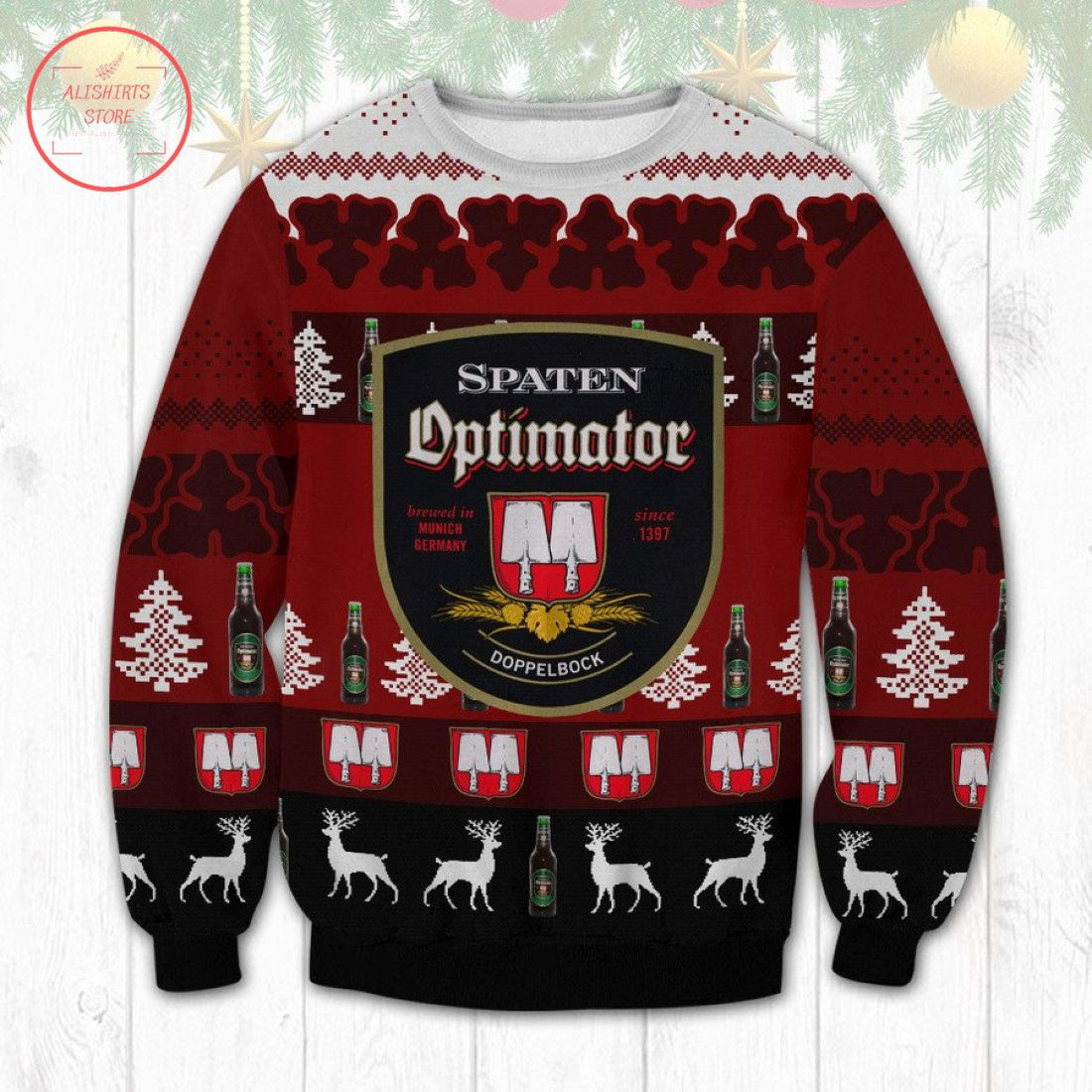 Spaten Optimator Ugly Christmas Sweater T-Shirt