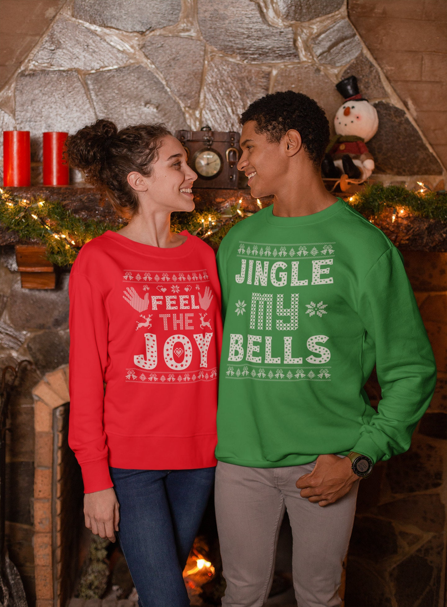 Couple Shirts Feel The Joy – Jingle My Bells Matching Couple, Valentine Gifts, Christmas Gift Graphic Unisex T Shirt, Sweatshirt, Hoodie Size S – 5Xl