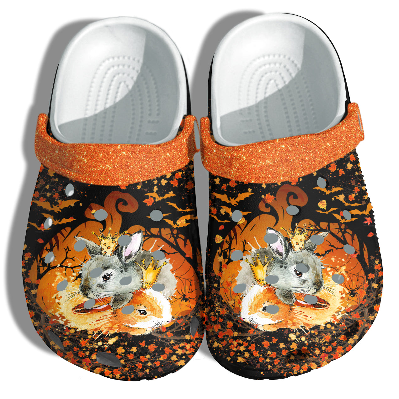 Wonder Rabbit King Queen Autumn Fall Crocs Shoes Clogs For Daughter – Glitter Halloween Costume Croc Shoes Gifts Niece – Gigo Smart