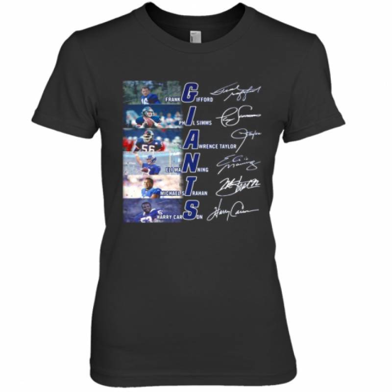 New York Giants Football Players Signatures Premium Women's T-Shirt