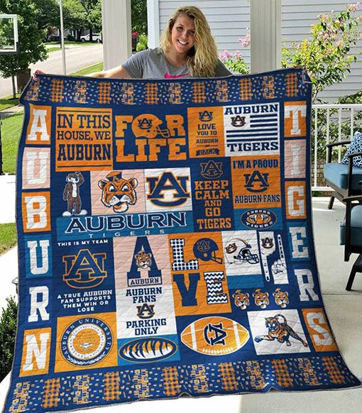 Auburn Tigers All Season Plus Size Quilt Blanket Ver