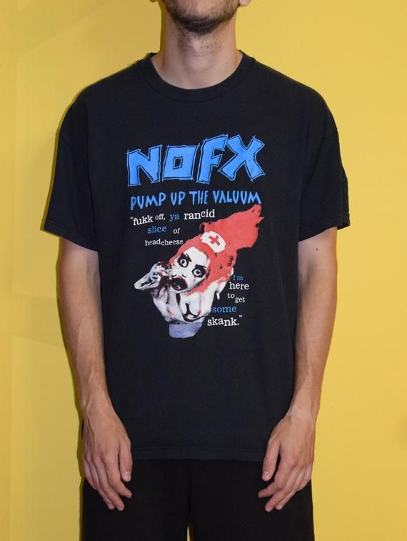 90S Vintage Nofx Shirt Pump Up The Valuum Promo Screen Stars Tag Shirt