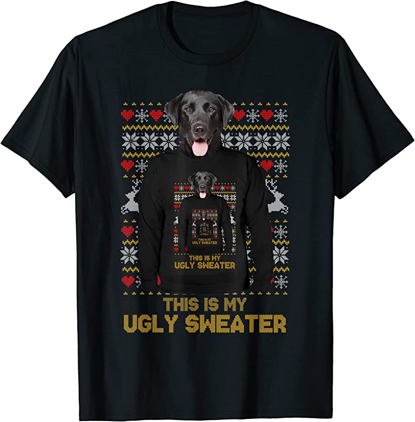 Black Lab Labrador Retriever Mom Dog Ugly Christmas Sweater T-Shirt