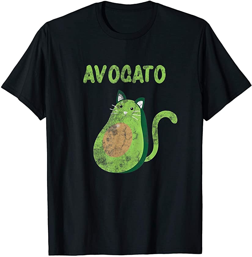 Avogato Cat Avocado Funny Cinco De Mayo Kitten Vintage T-Shirt