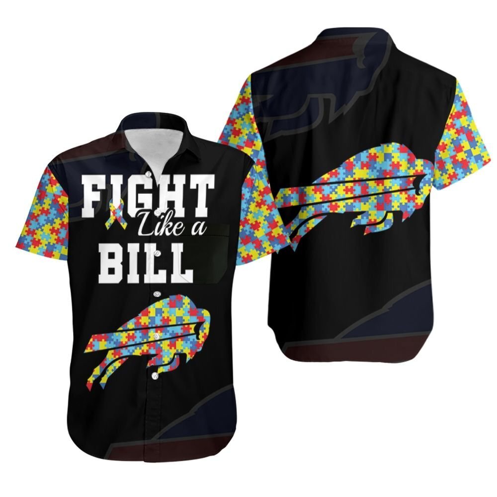 Fight Like A Buffalo Bills Autism Support Hawaiian Shirt