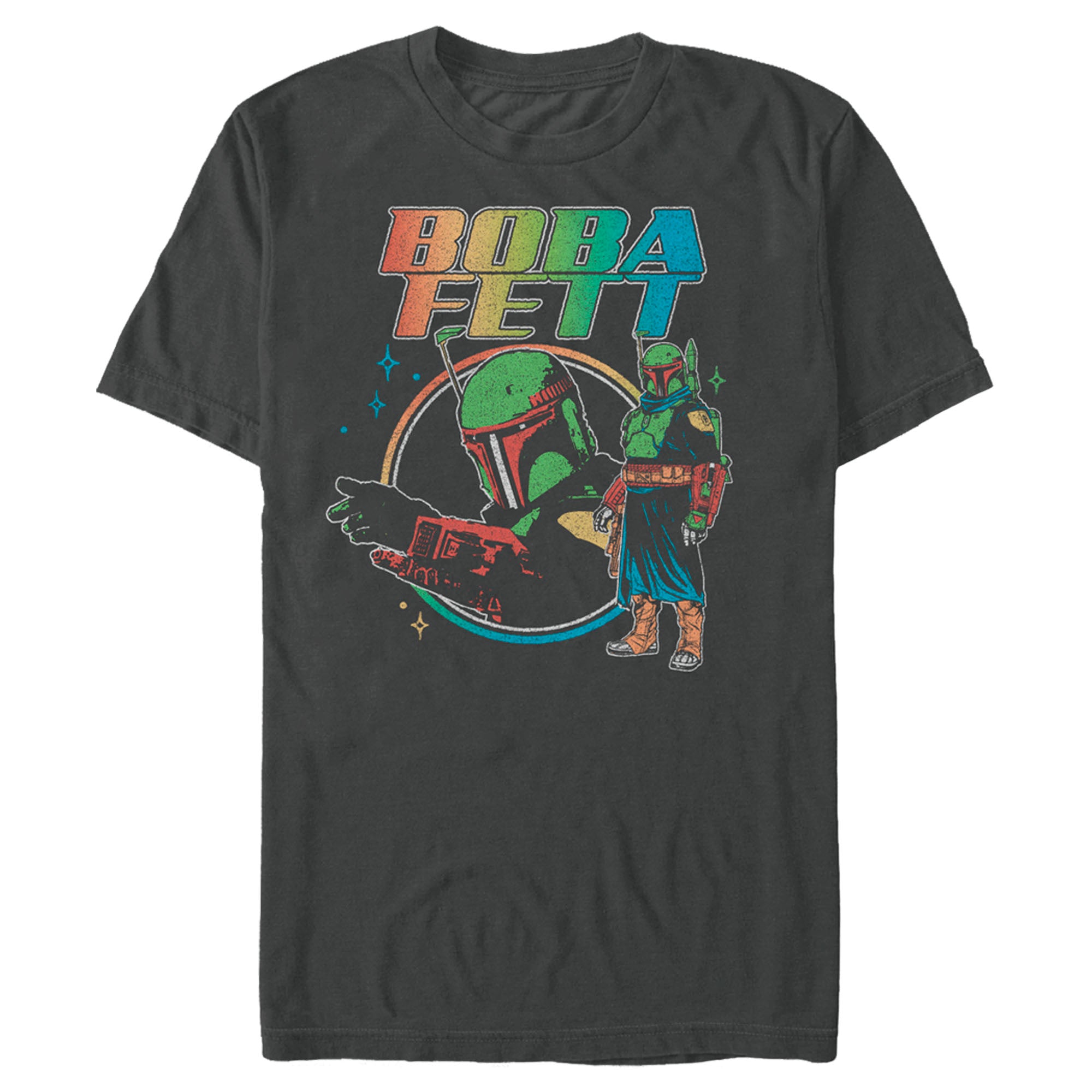 The Book Of Boba Fett Men’S Retro Rainbow Logo  T-Shirt