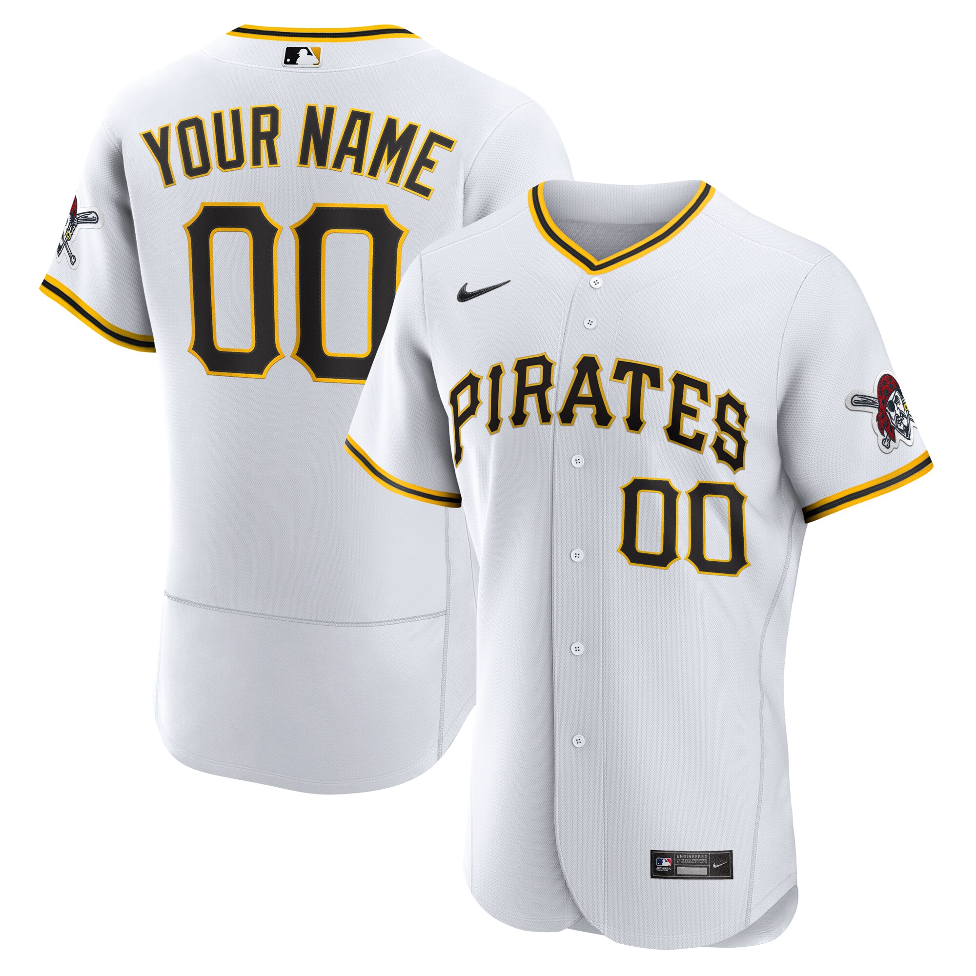 Pittsburgh Pirates Home Authentic Custom Jersey – White