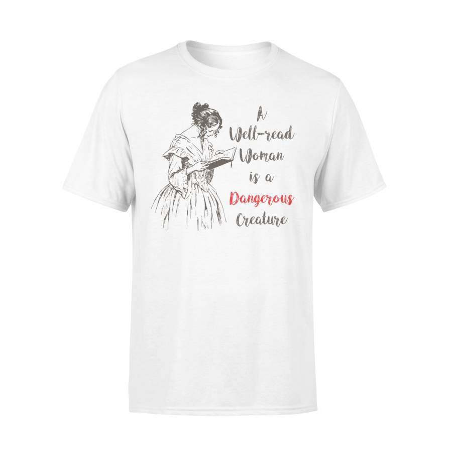 Feminist Dangerous Well-Read Woman Book Vintage Cute T Shirt