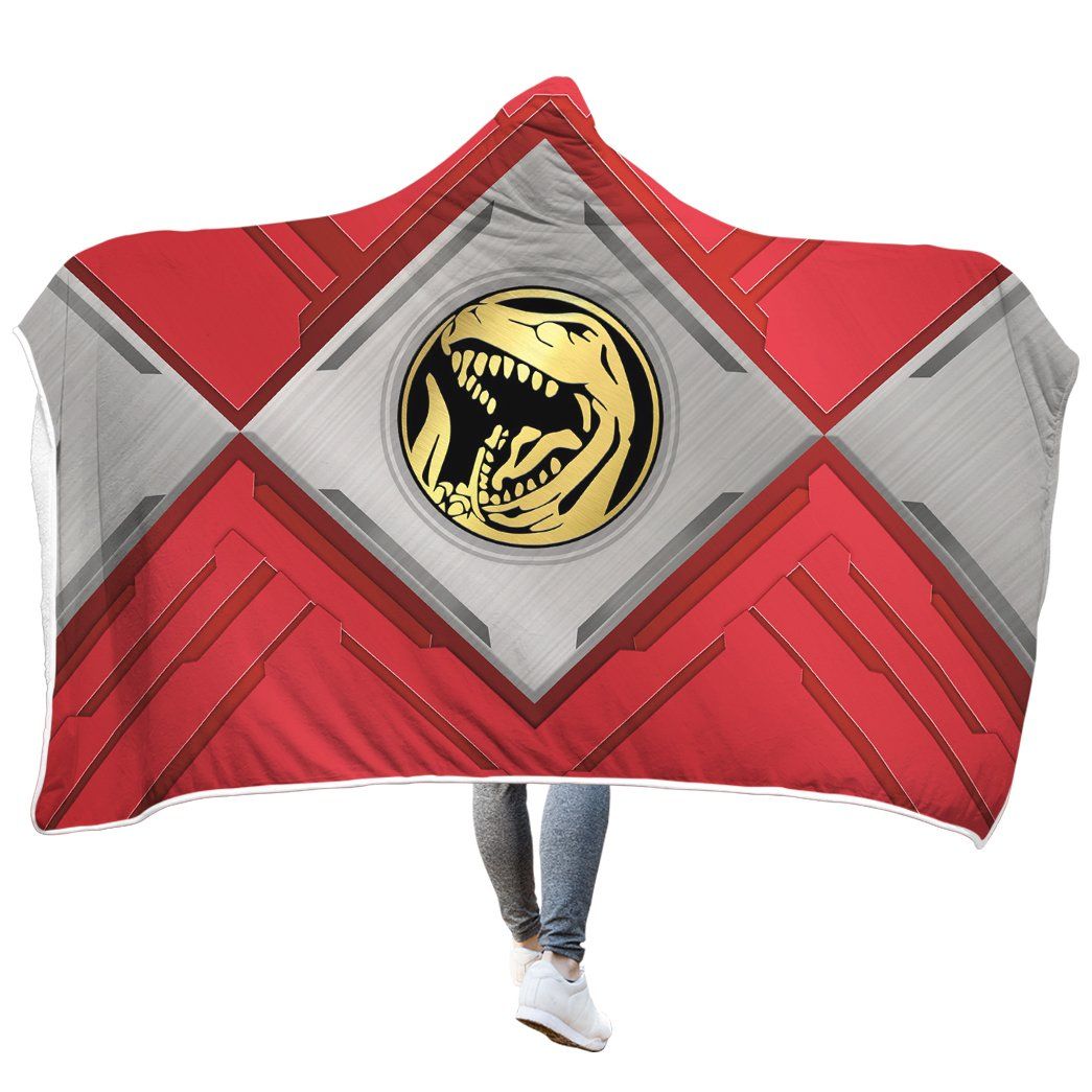 Casespring 3D Red Power Ranger Custom Hooded Blanket