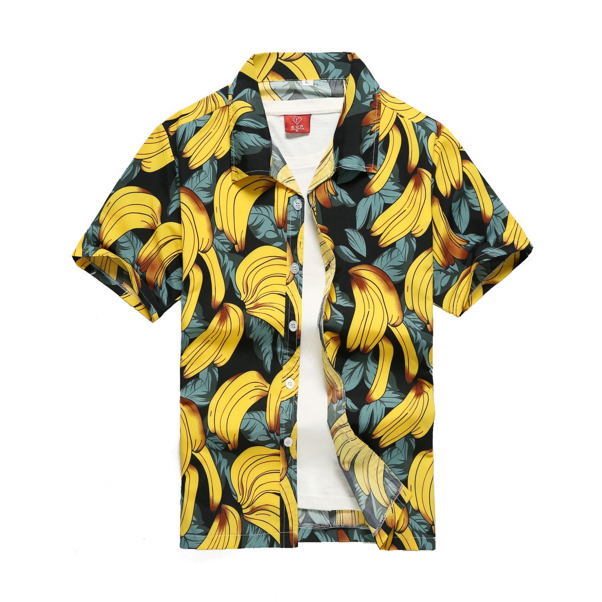 Palm Tree Banana Yellow Unique Design Unisex Hawaii Shirt For Men And Women Ha307