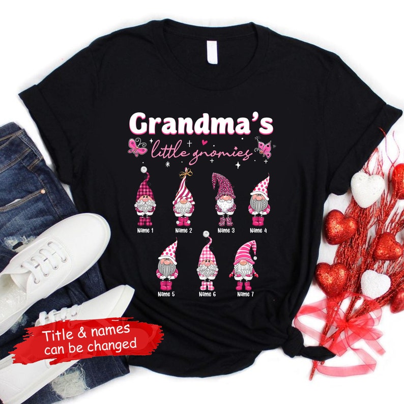 Personalized Grandma’S Sweethearts With Kids Name Shirt, Custom Kids Name Sweetheart Valentine Grandma Shirt, Funny Valentine Matching Kids