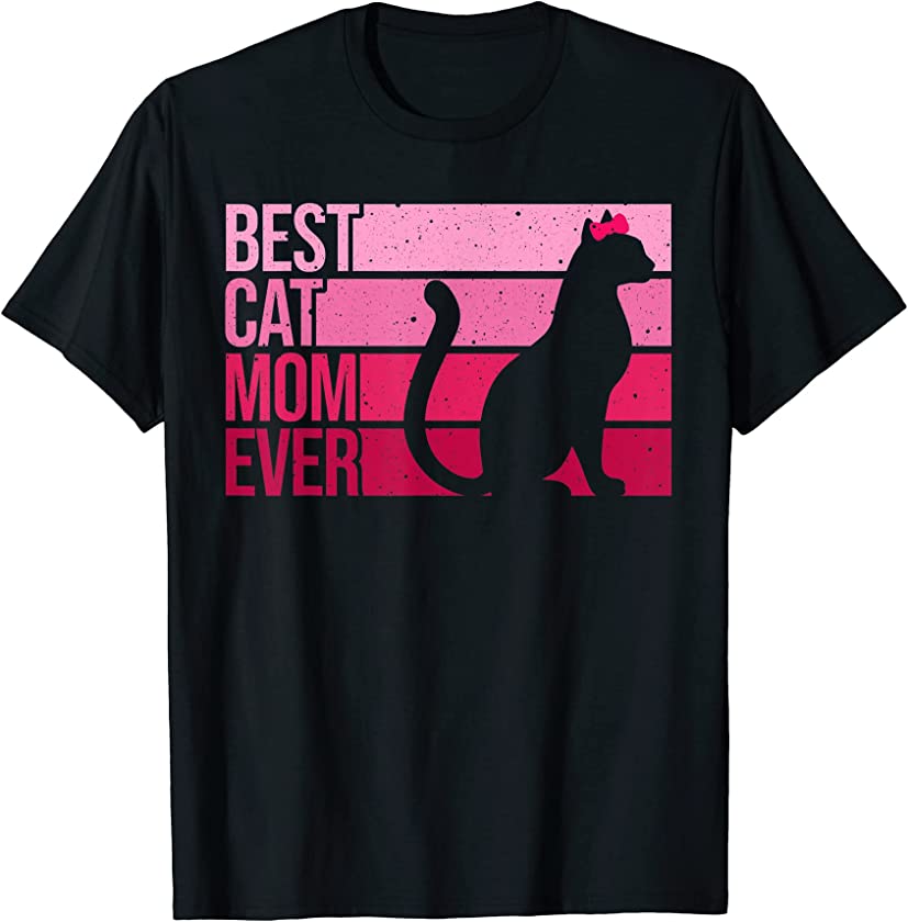 Cute Cat Mom Art For Women Girl Cat Pet Animal Kitten Lovers T-Shirt