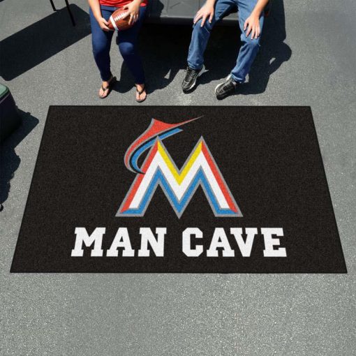 Miami Marlins Man Cave Ultimat Logo Custom Area Rug Carpet Full Sizes Home Living Rugs Carpet Decor