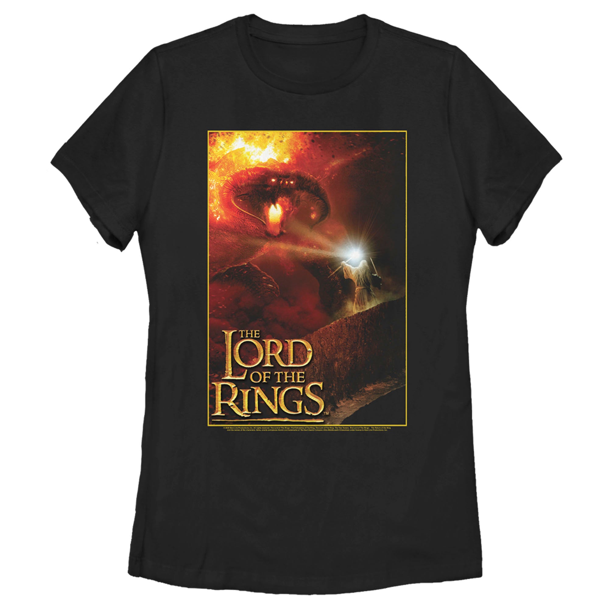 The Lord Of The Rings Women’S Fellowship Of The Ring Gandalf And The Balrog  T-Shirt