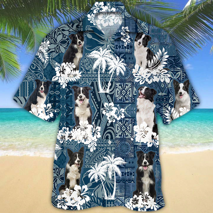 Border Collie Hawaii Dog Hawaii Shirt Men Short Sleeve Hawaii Aloha Ha30701