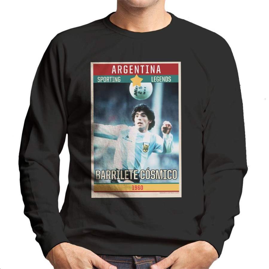 Sporting Legends Poster Argentina Diego Maradona World Cup 1960 Men’s Sweatshirt