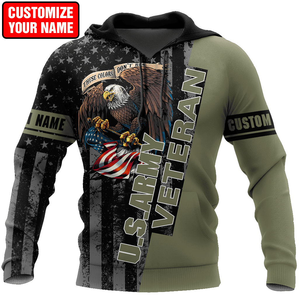 Custom name US Army Veteran Honor the fallen 3d printed shirts Proud Military