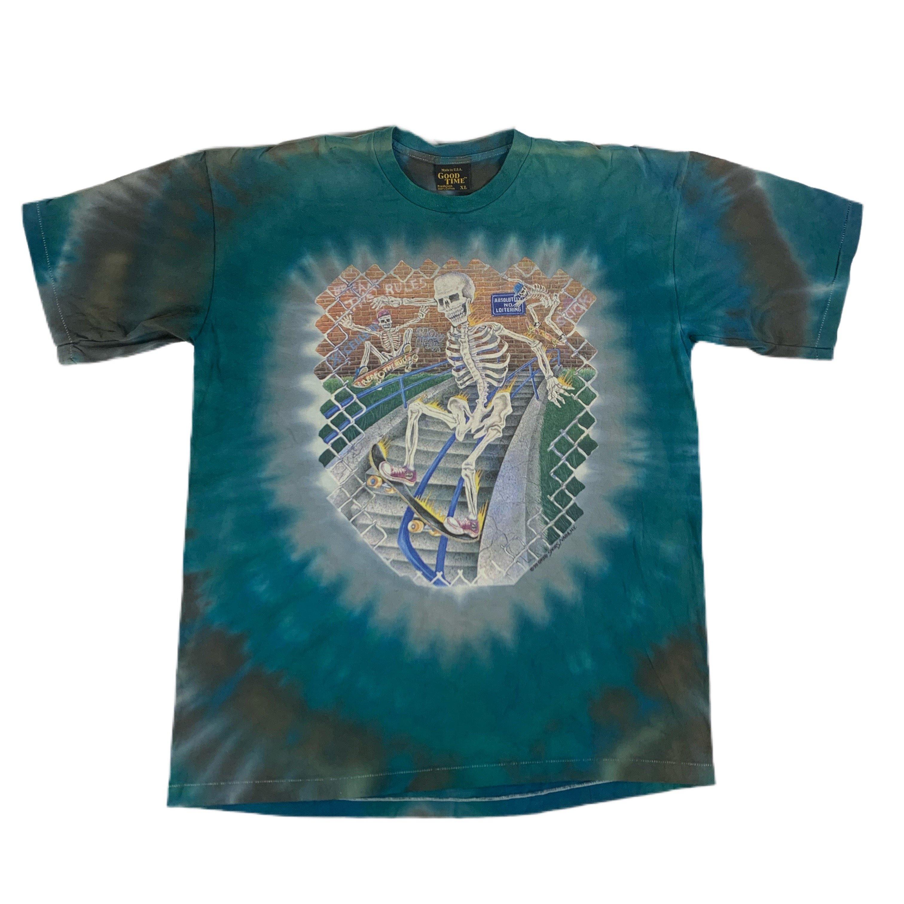 Vintage Skeleton “Skateboard” Tie Dye T-Shirt