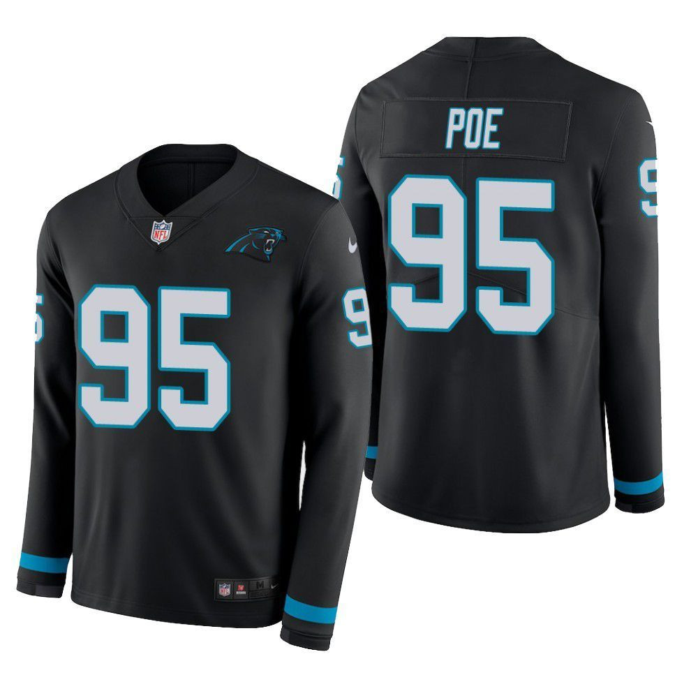 Carolina Panthers Dontari Poe Therma Long Sleeve Mens Jersey Black