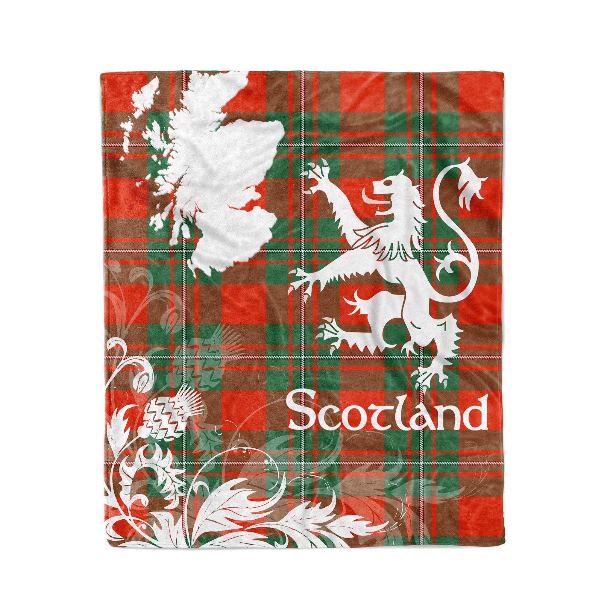 Tartan Plaid Fleece Blanket Tartan Blanket Thistle And Lion Scottish Clan Macgregor Ancient Plaid Blanket