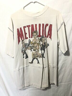 Vintage 90s Metallica Thrashed 1996 Chavez Print T Shirt   Giant 8424