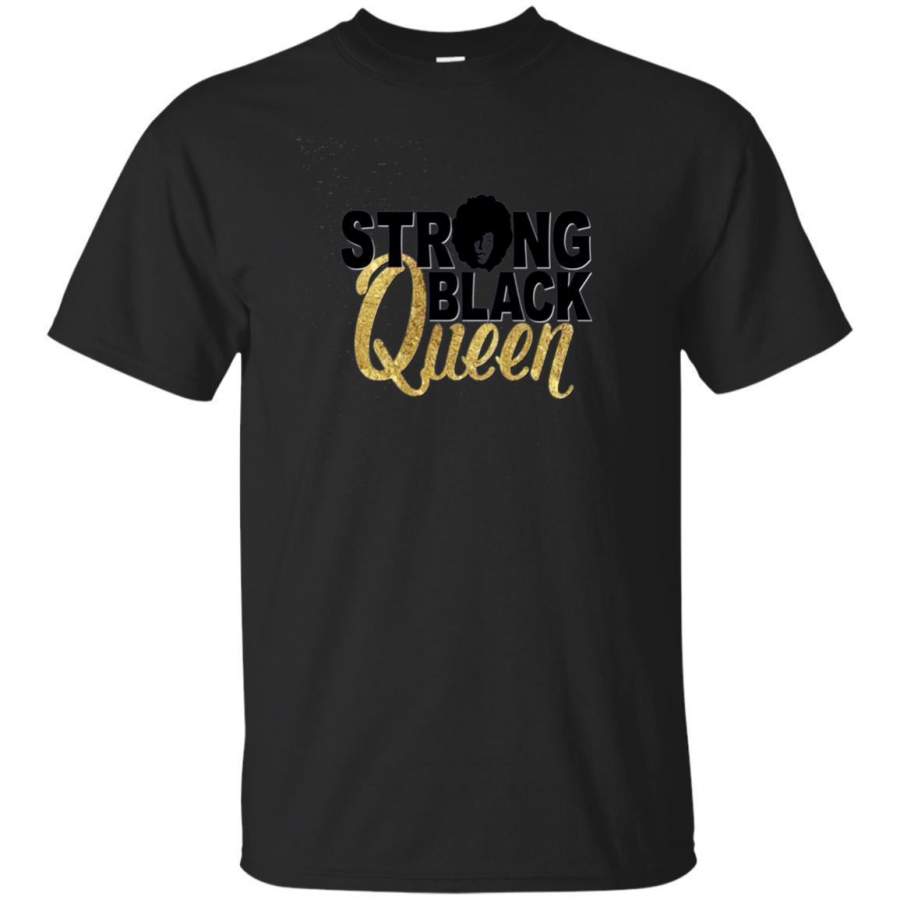 AGR Black Girl Magic Shirt Strong Black Queen Gold Afro Melanin