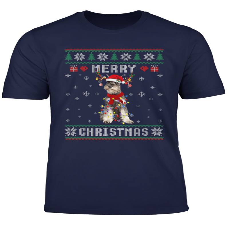 Schnauzer Reindeer Ugly Christmas Dog Gift T Shirt