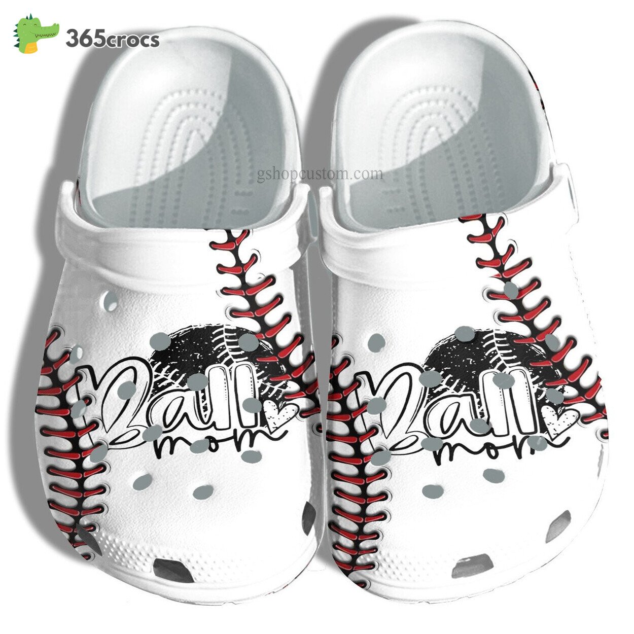 Ball Mom 3D Baseball Line Croc Shoes Gift Mother Cool Line Shoes Gift Grandma