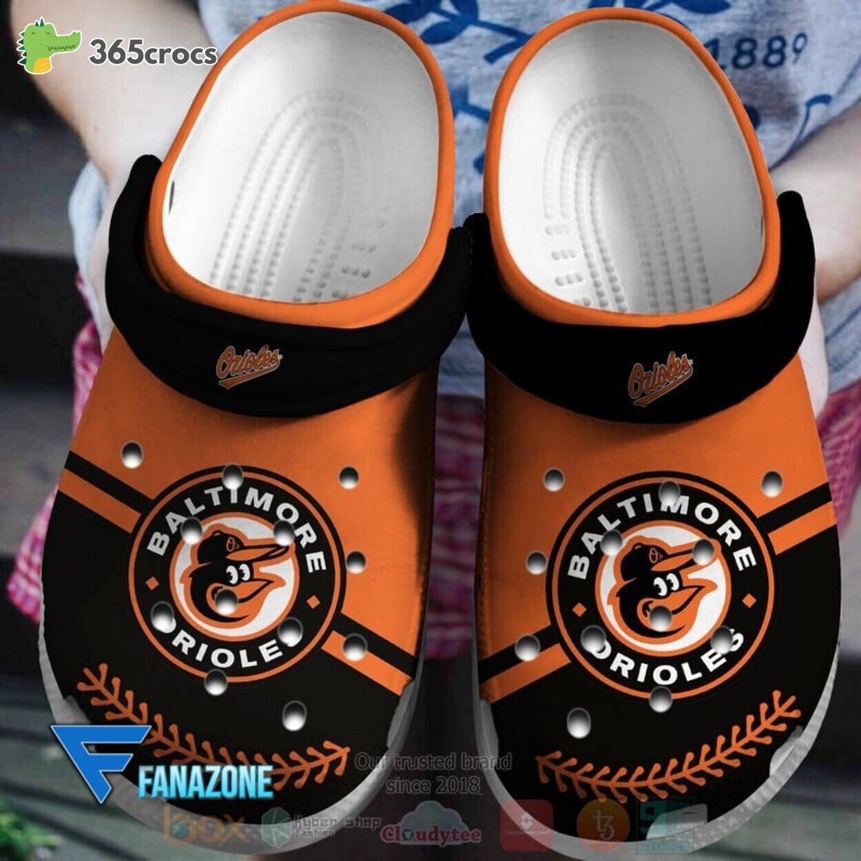 Baltimore Orioles BlackOrange MLB Sport Crocss Clogs Shoes Comfortable