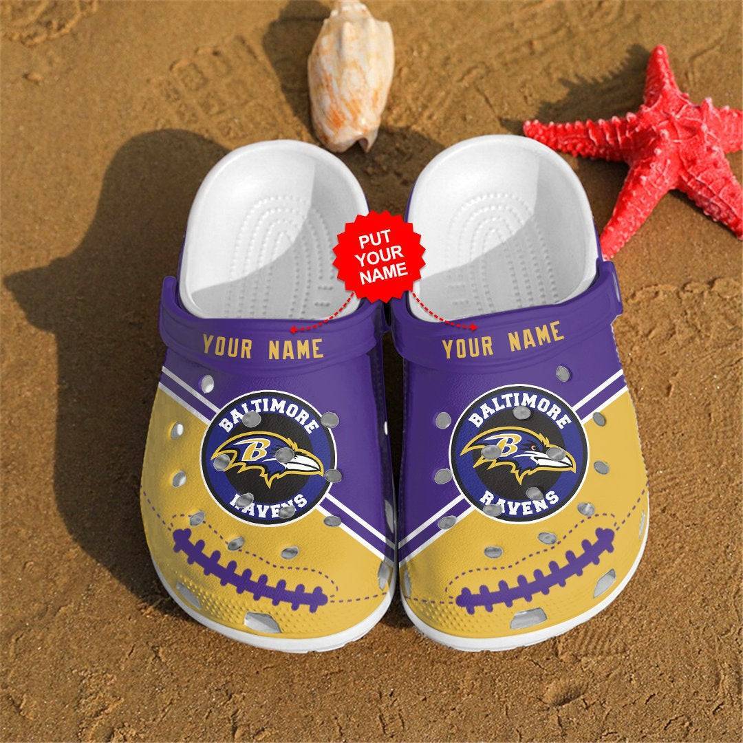 Baltimore Ravens Personalized Custom For Nfl Fans Clog Shoes