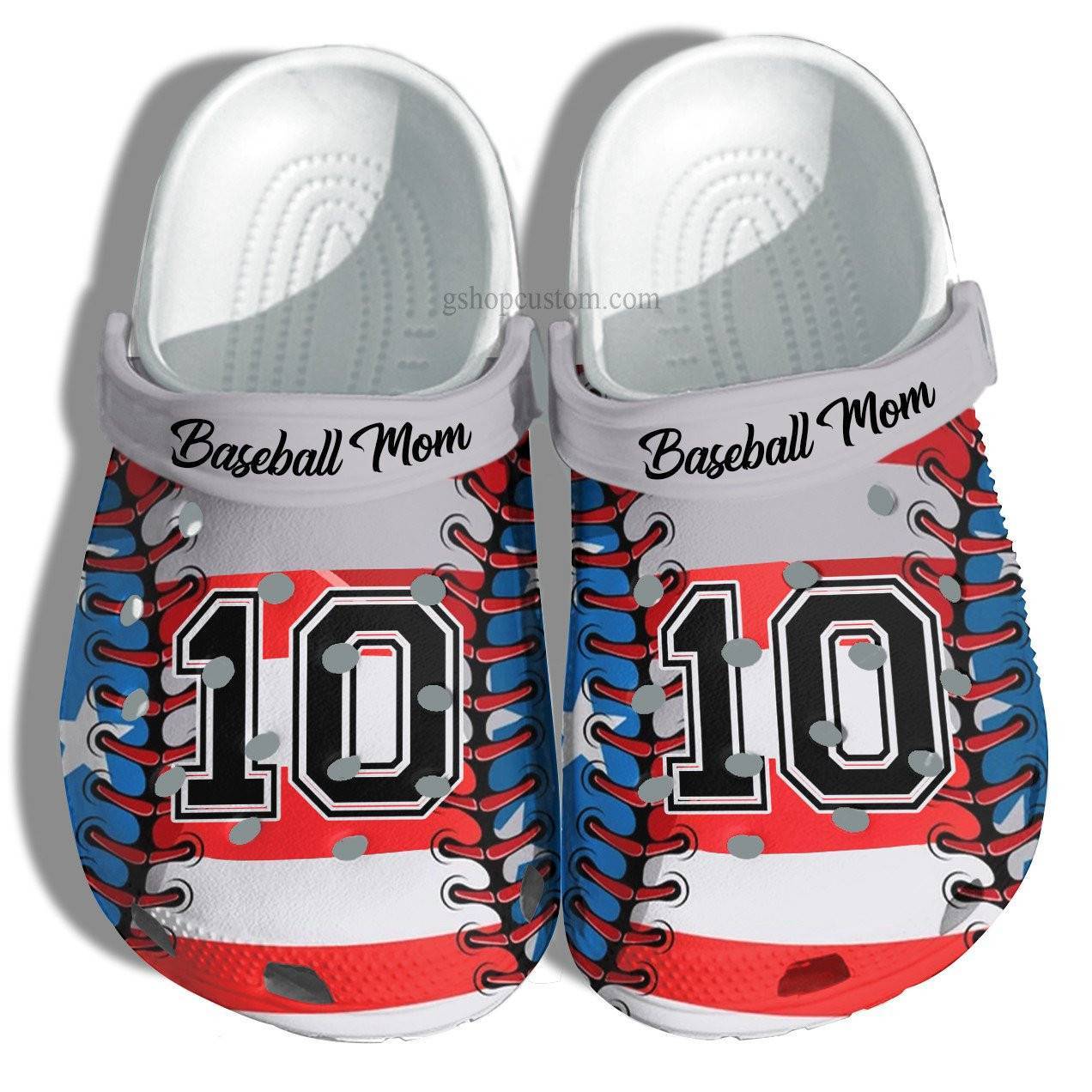 Baseball America Flag Croc Crocss Clog Shoes Customize Name Number Player – Baseball 4Th Of July Crocss Clog Shoes Gift Birthday Son