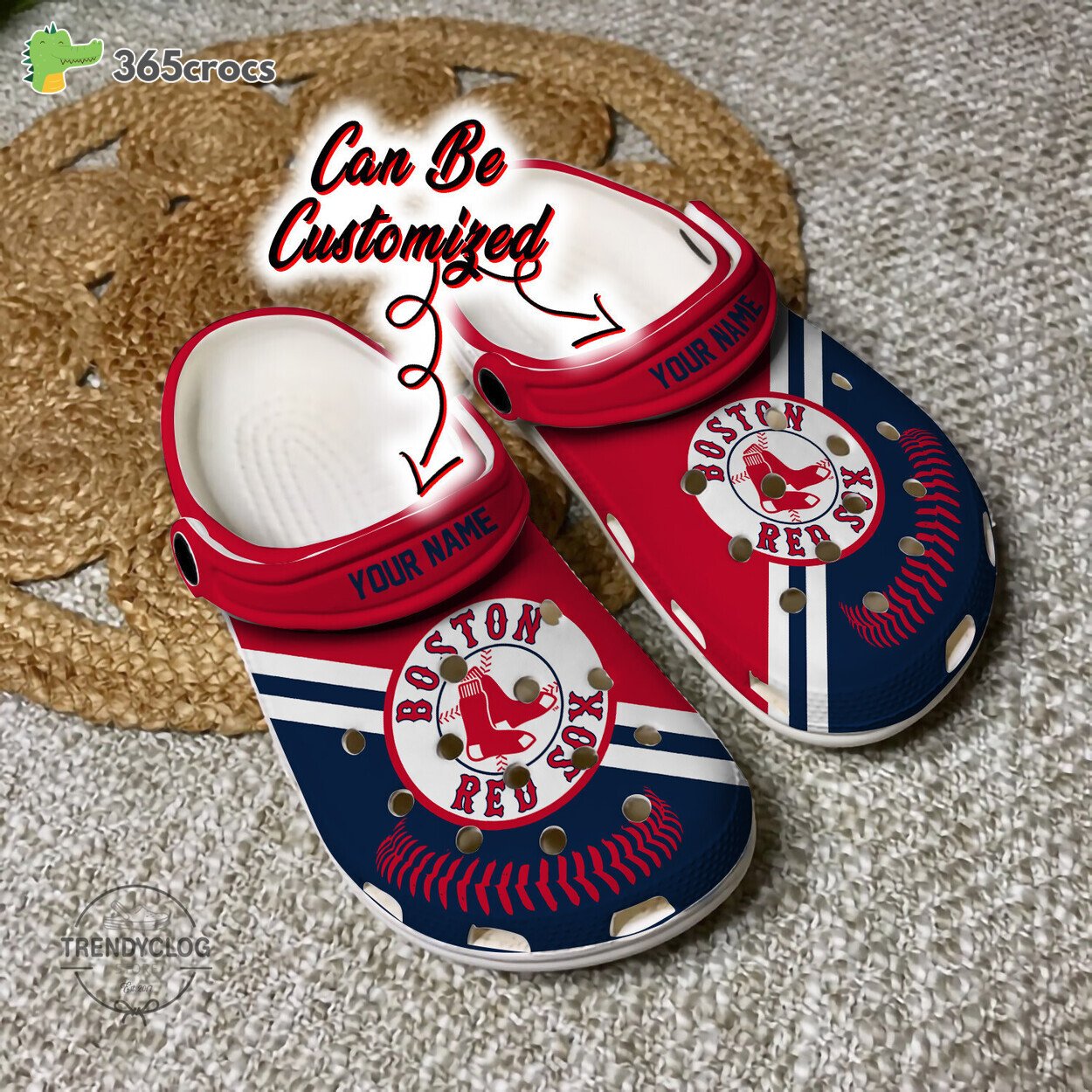 Baseball Boston Red Sox Personalized Baseball Logo Team Clog Shoes