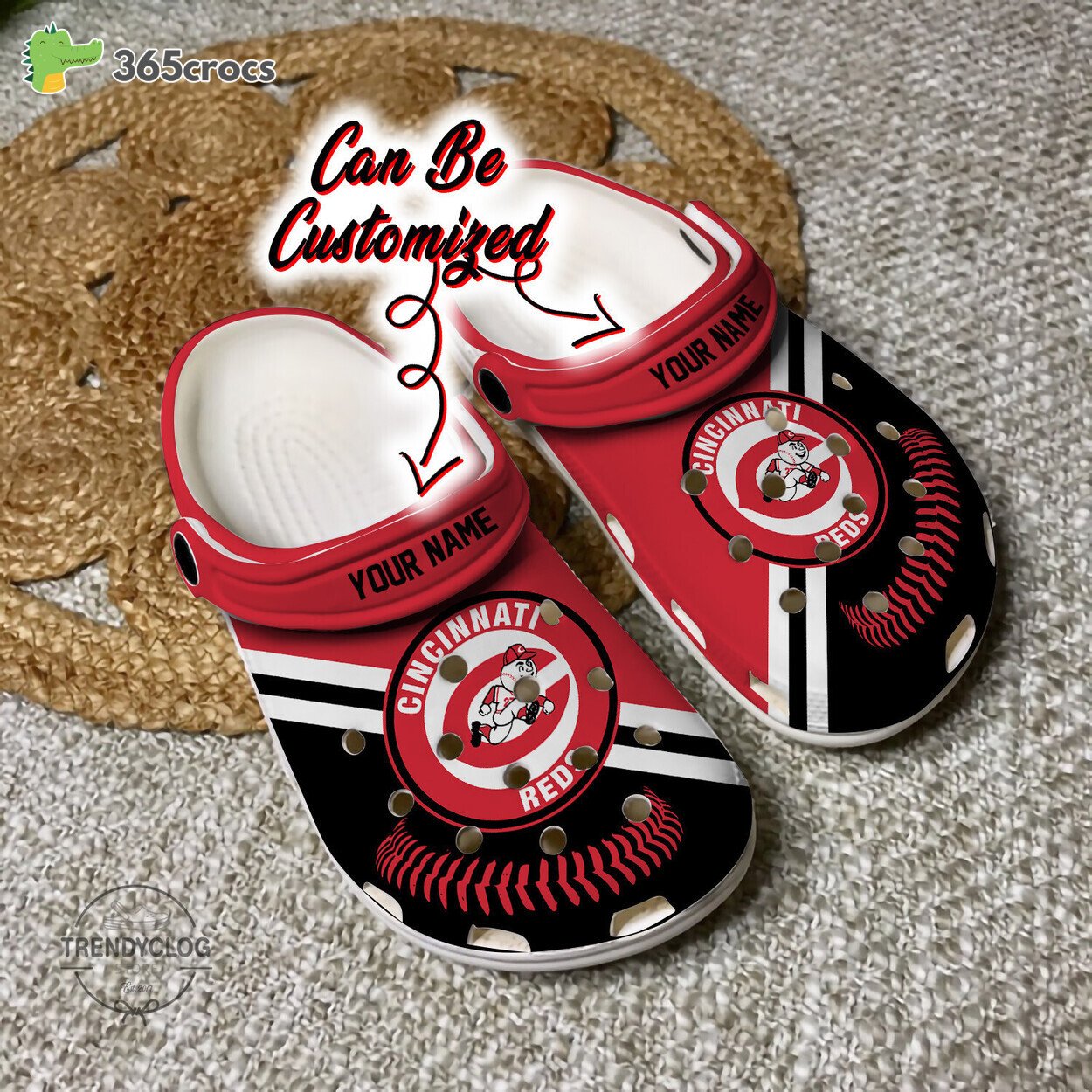 Baseball Cincinnati Reds Personalized Baseball Logo Team Clog Shoes